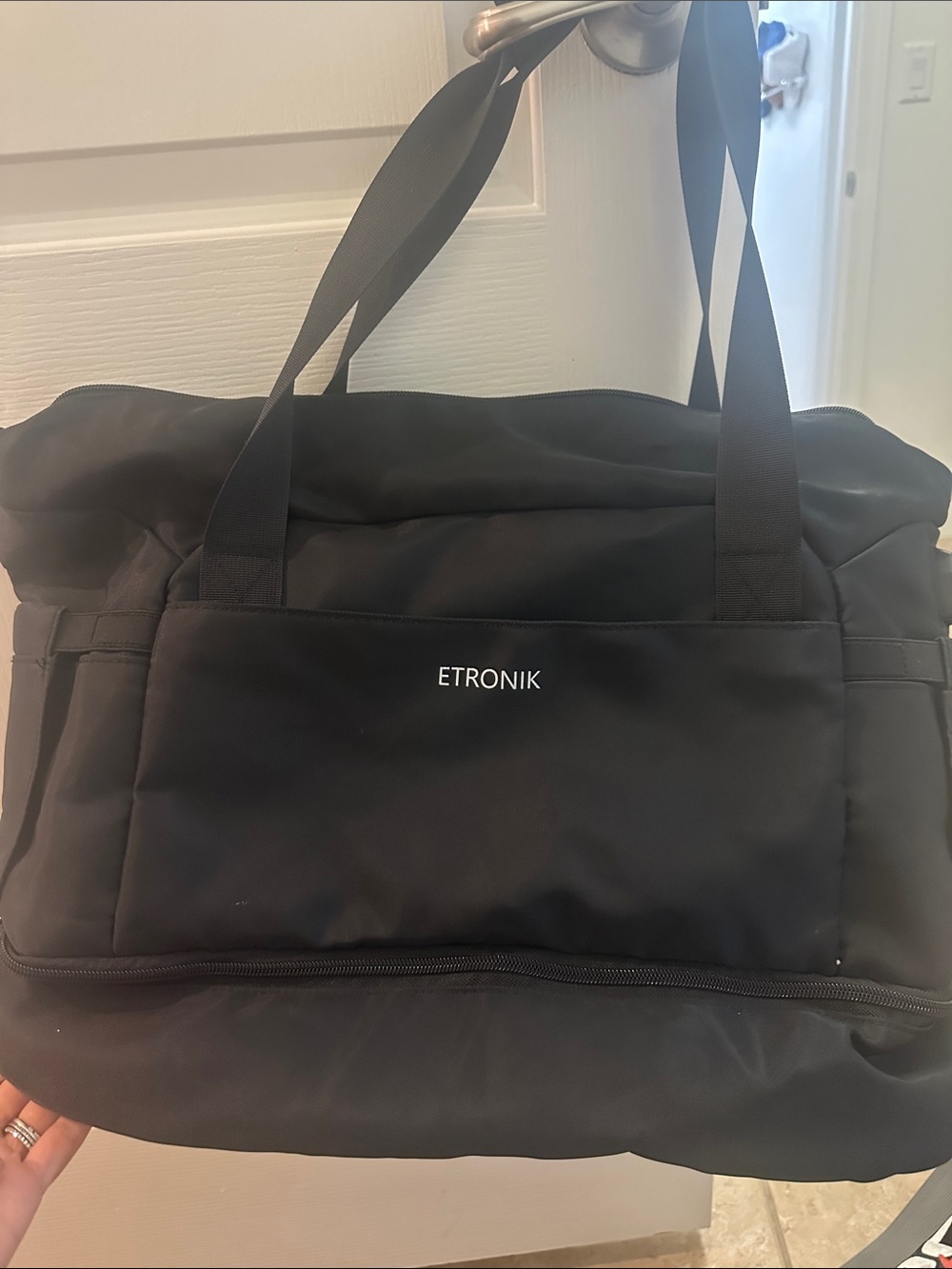 Etro Black Men’s Duffel Bag with Front Pocket